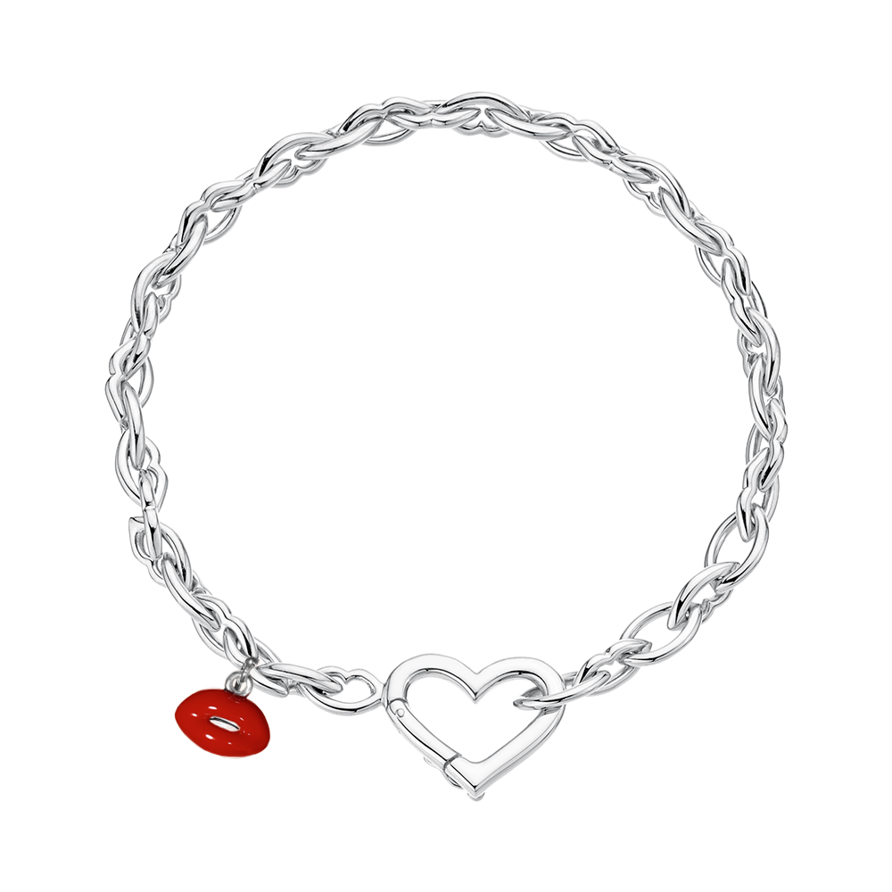 Love and kisses bracelet in silver by British designer Solange Azagury Partridge front view 1