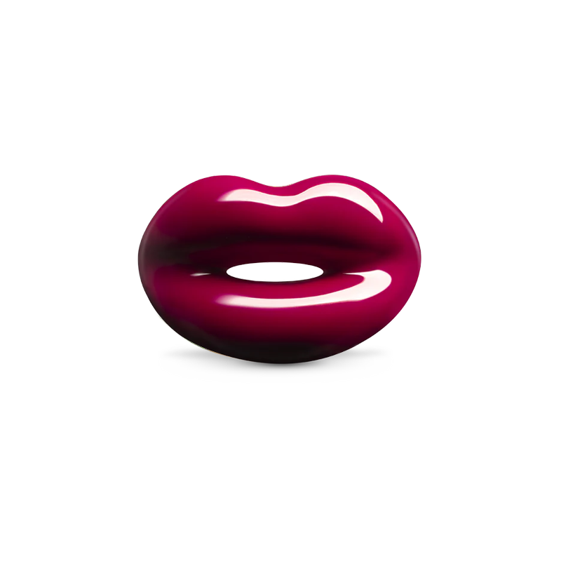 Hotlips by Solange Deep Red Silver and Enamel Lip Shaped Ring By Solange Azagury-Partridge Front View