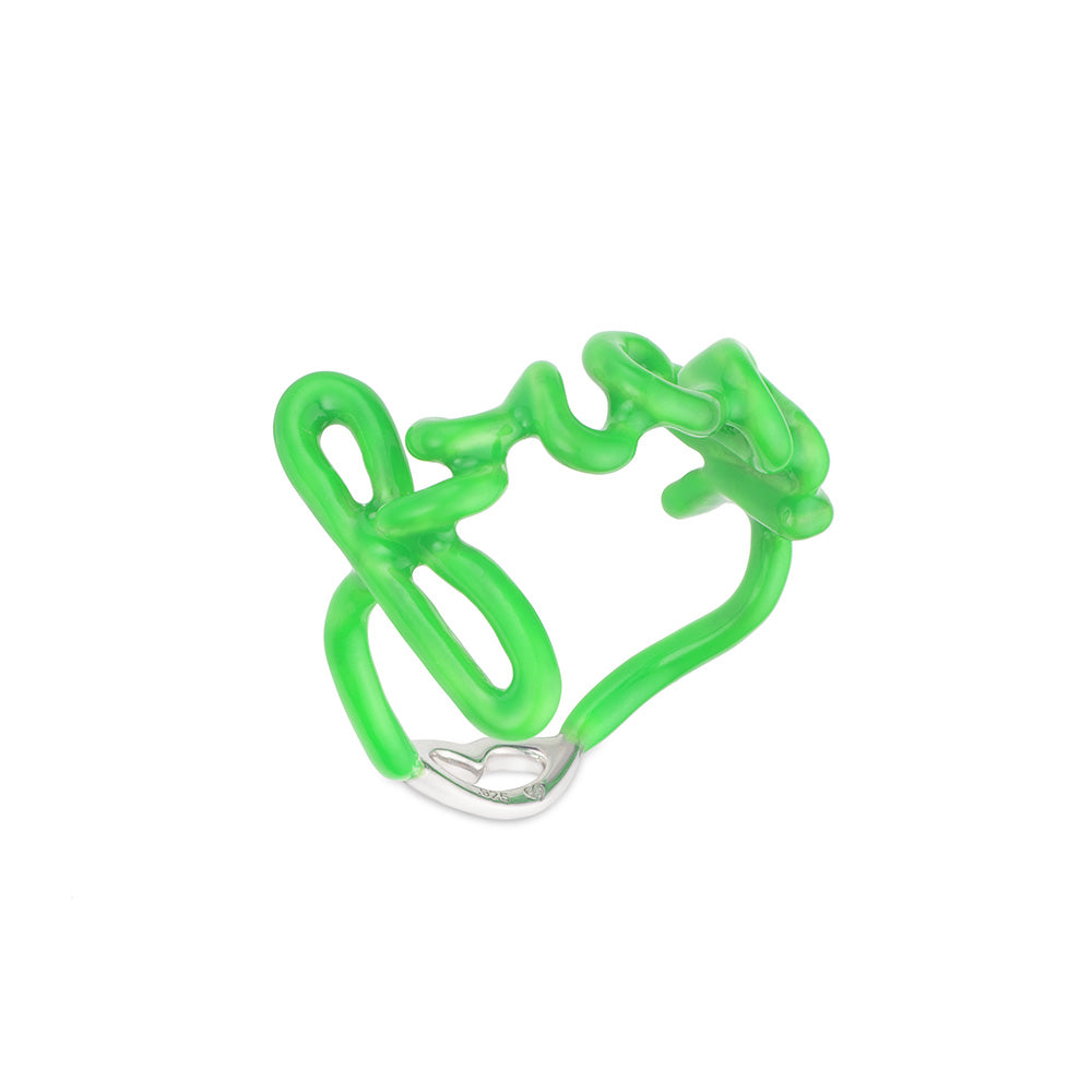Freak Hotscript by Solange ring in neon green enamel