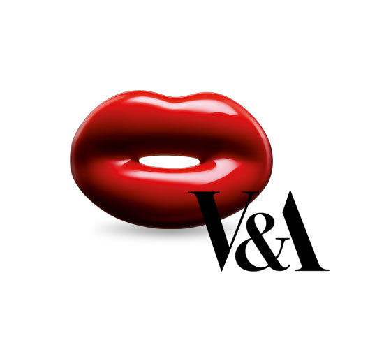 Victoria & Albert logo with Hotlips by Solange lips