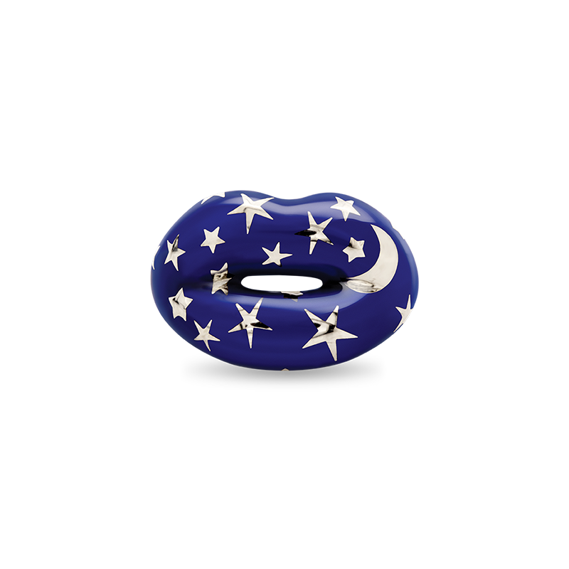 Starry Night Hotlips Ring by Solange front view
