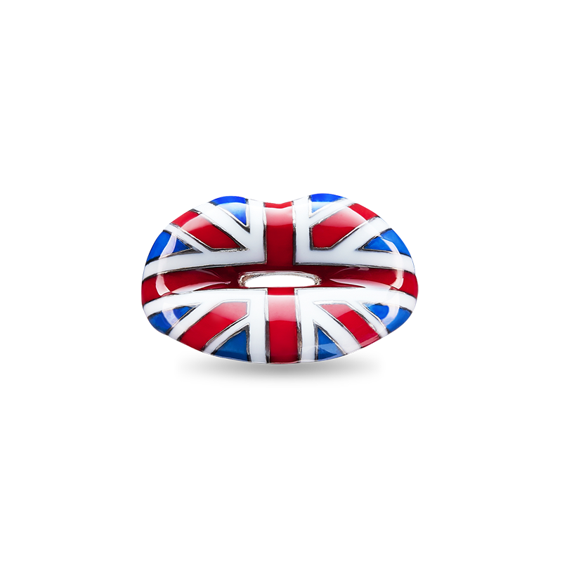 Union Jack Flag Hotlips Ring by Solange front view