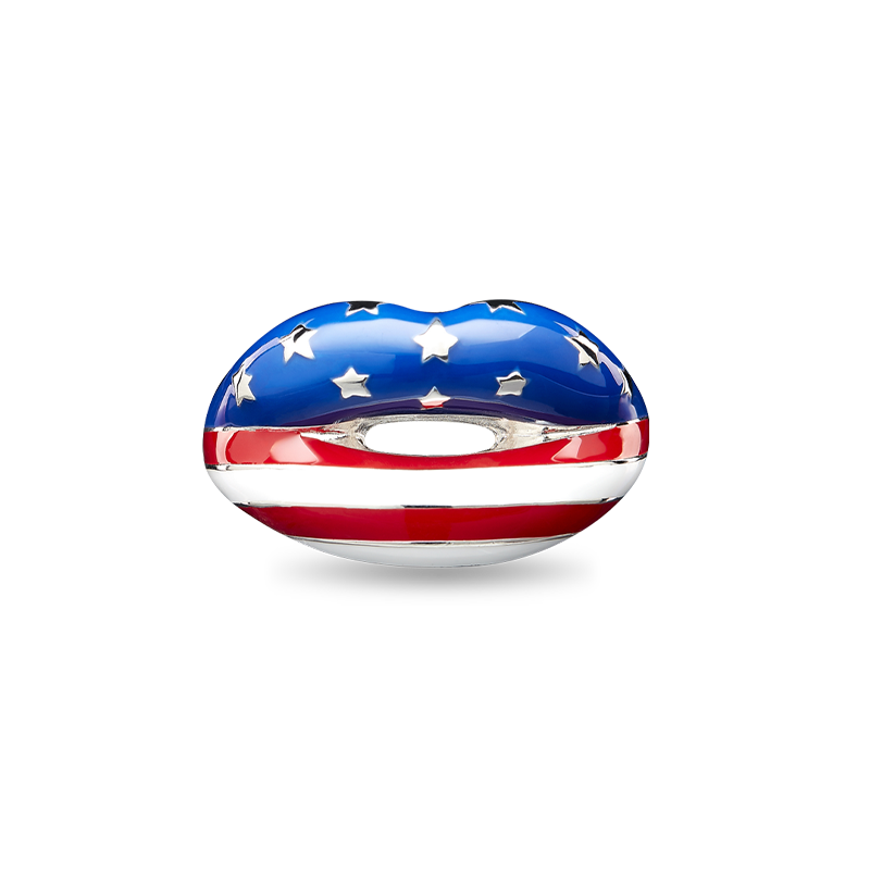 Stars and Stripes American Flag Hotlips ring by British designer Solange Azagury-Partridge front view