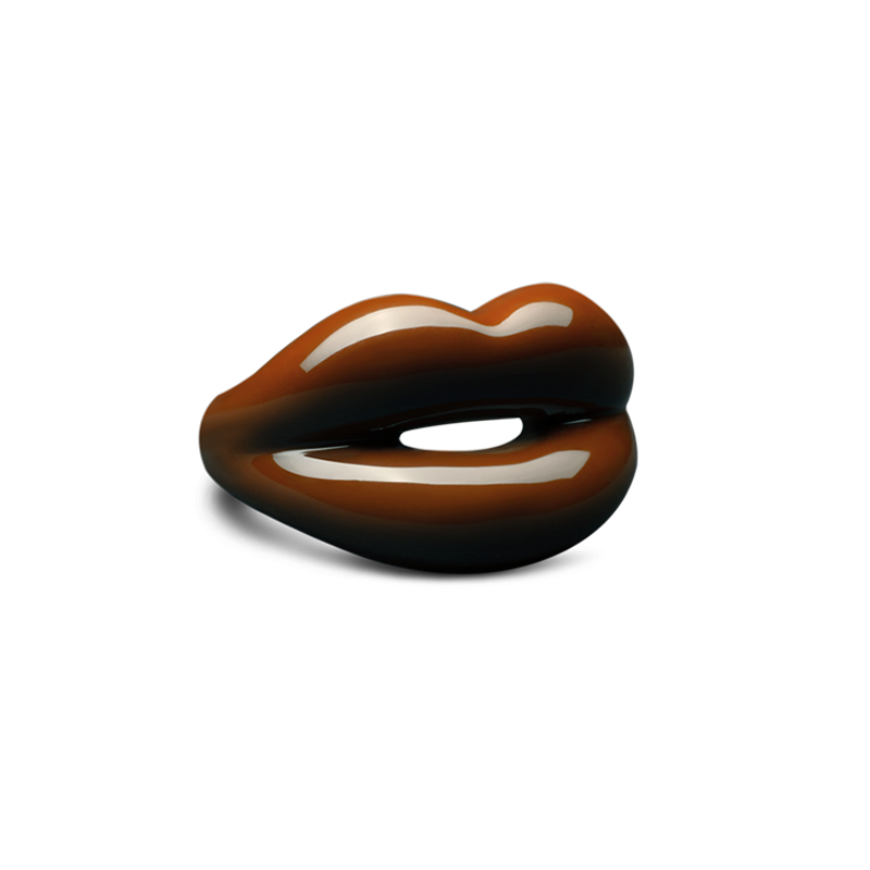 Hotlips by Solange Choclips Silver and Enamel Lip Shaped Ring By Solange Azagury-Partridge right side view