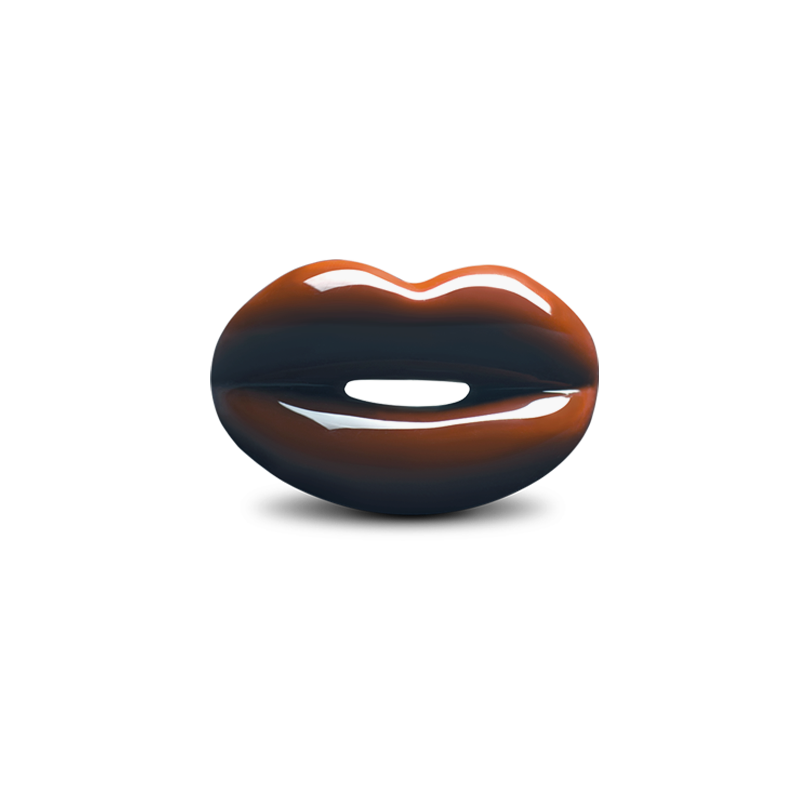 Hotlips by Solange Choclips Silver and Enamel Lip Shaped Ring By Solange Azagury-Partridge front view