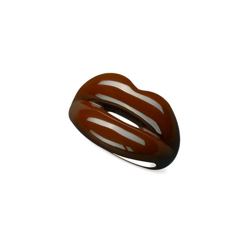 Hotlips by Solange Choclips Silver and Enamel Lip Shaped Ring By Solange Azagury-Partridge top view