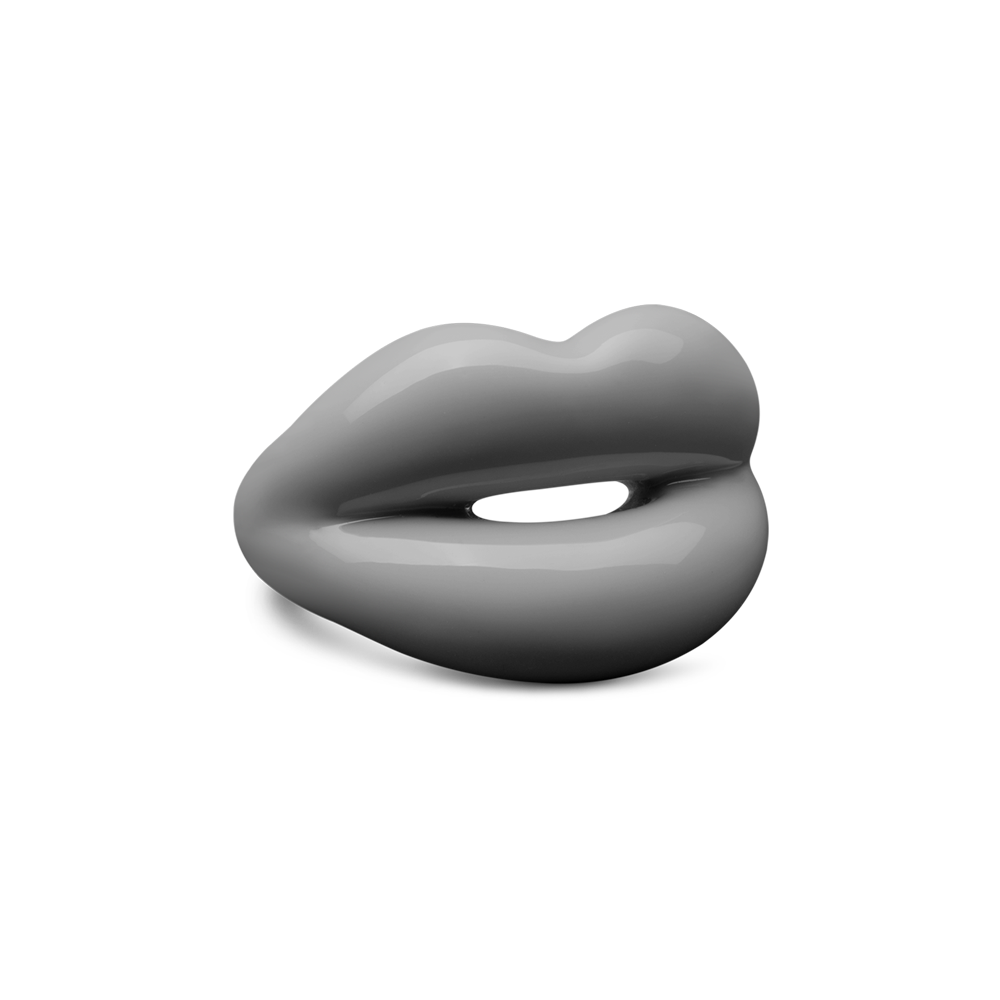 Hotlips By Solange London Sky Hotlips Lip shaped silver and Enamel ring front view by Solange Azagury-Partridge side view 1