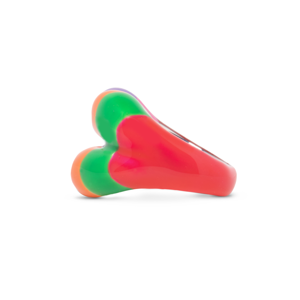 Hotlips By Solange Portobello Candy Hotlips Lip shaped silver and Enamel ring front view by Solange Azagury-Partridge side view 1