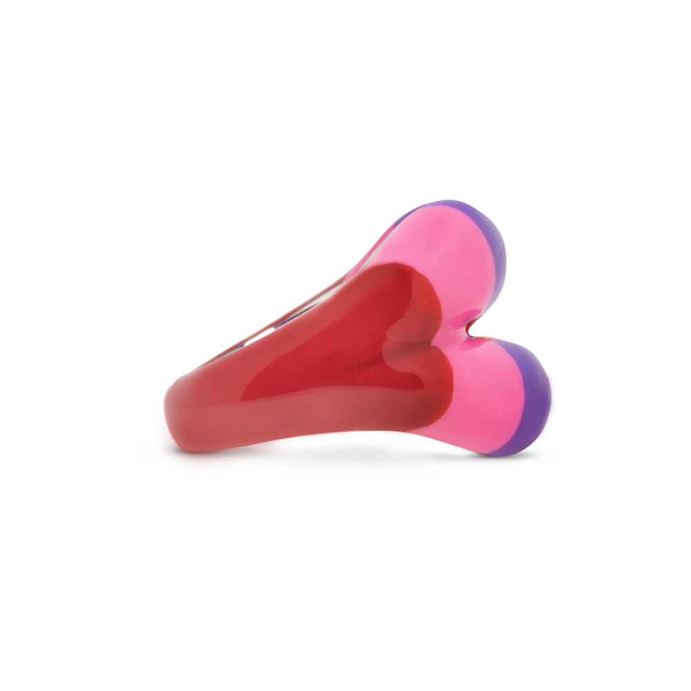 Hotlips By Solange Portobello Candy Hotlips Lip shaped silver and Enamel ring front view by Solange Azagury-Partridge side view 2