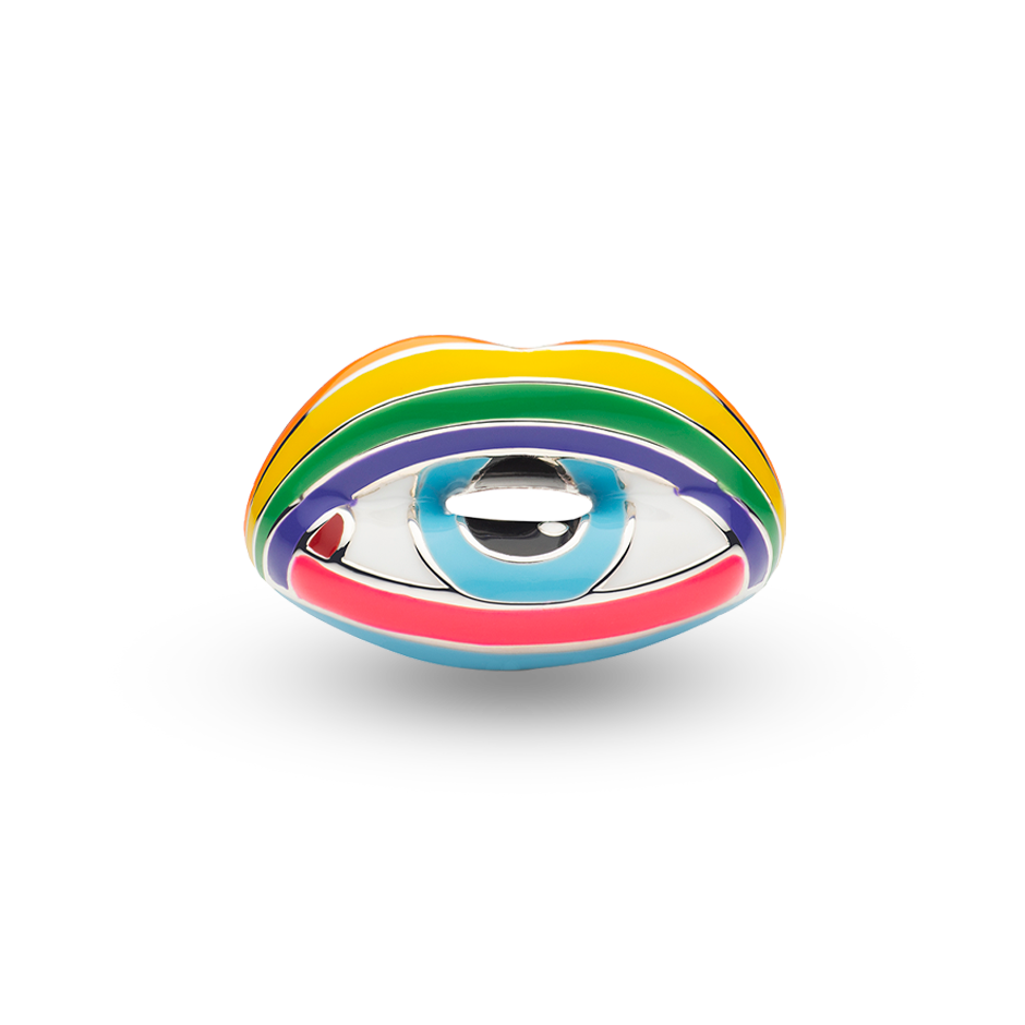 Trompe L'oeil Eye Hotlips Ring by Solange front view