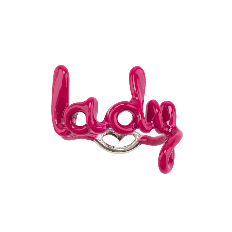 Lady pink Hotscript by Solange ring front view