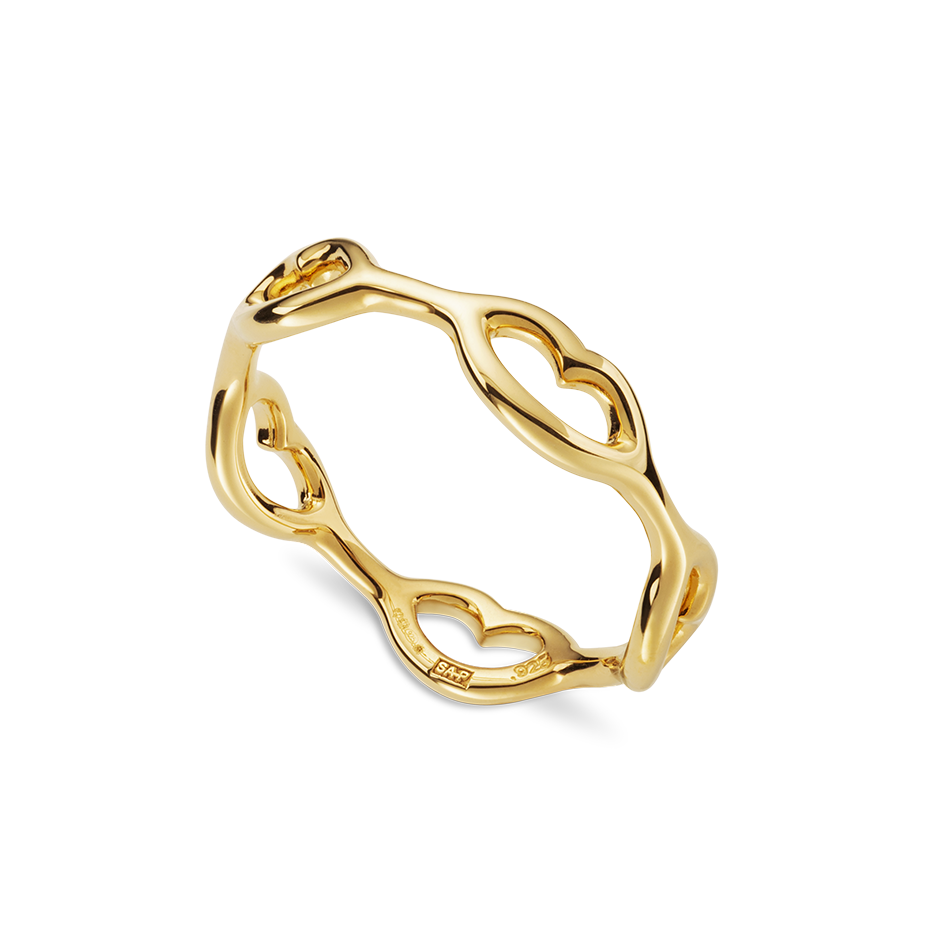 Little Kisses ring in gold by British designer Solange Azagury-Partridge angled view