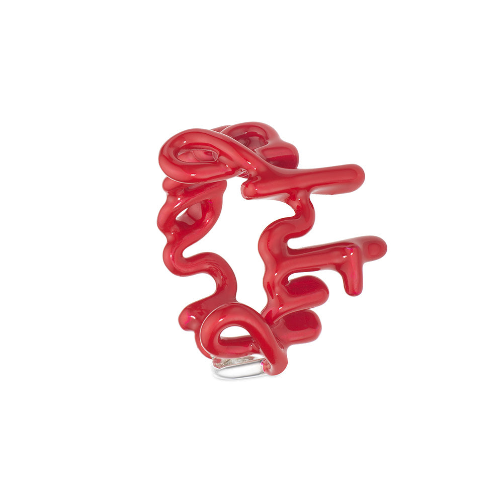 Naughty Hotscript by Solange ring in classic red enamel - side 2