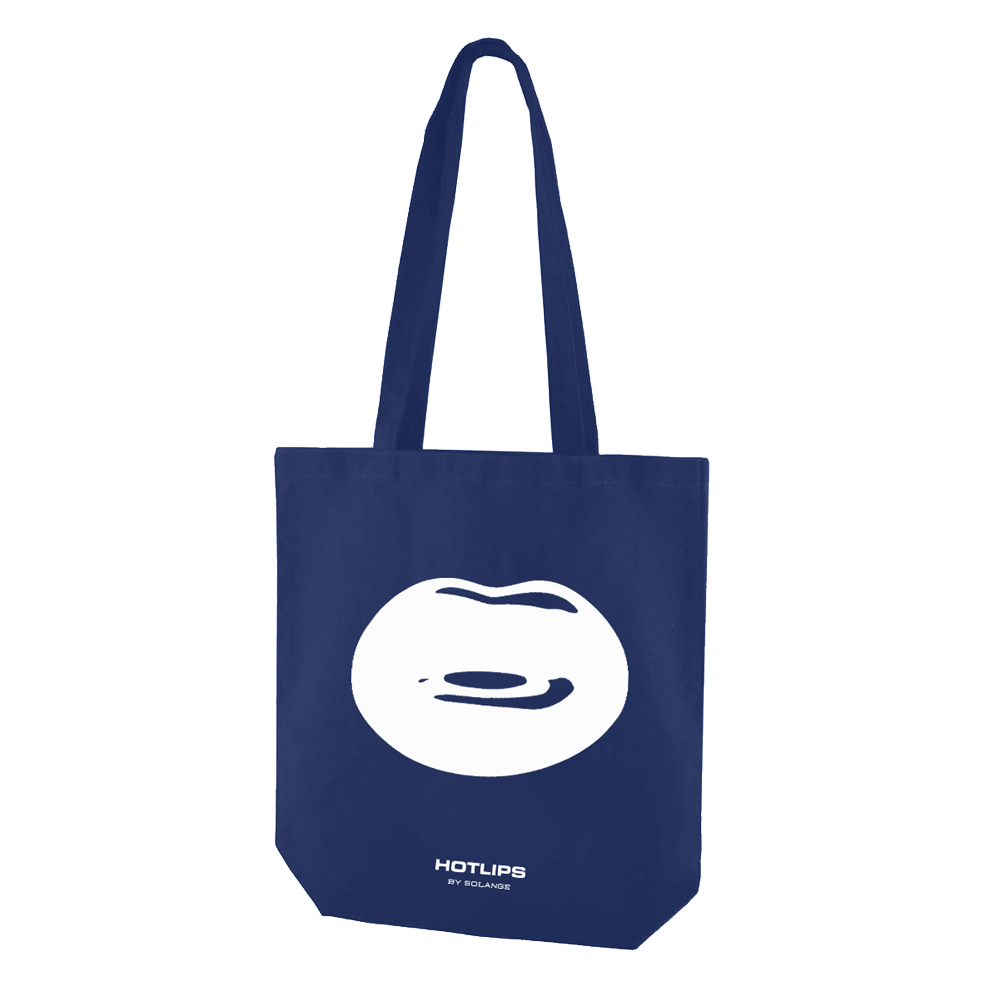 Hotlips lip tote bag Navy and white