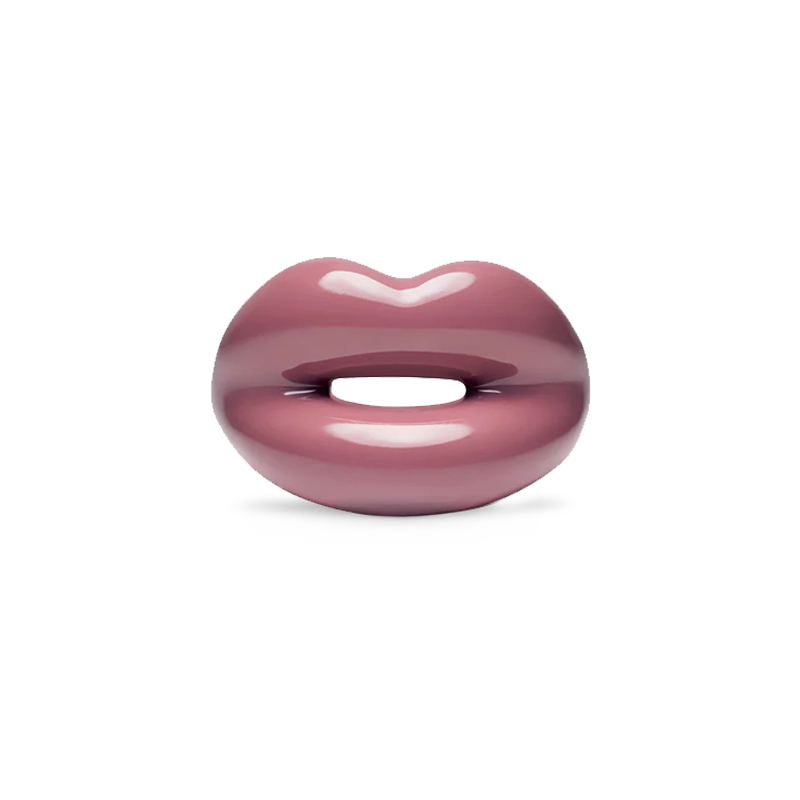 Rose Blush Enamel Hotlips Ring by Solange front view