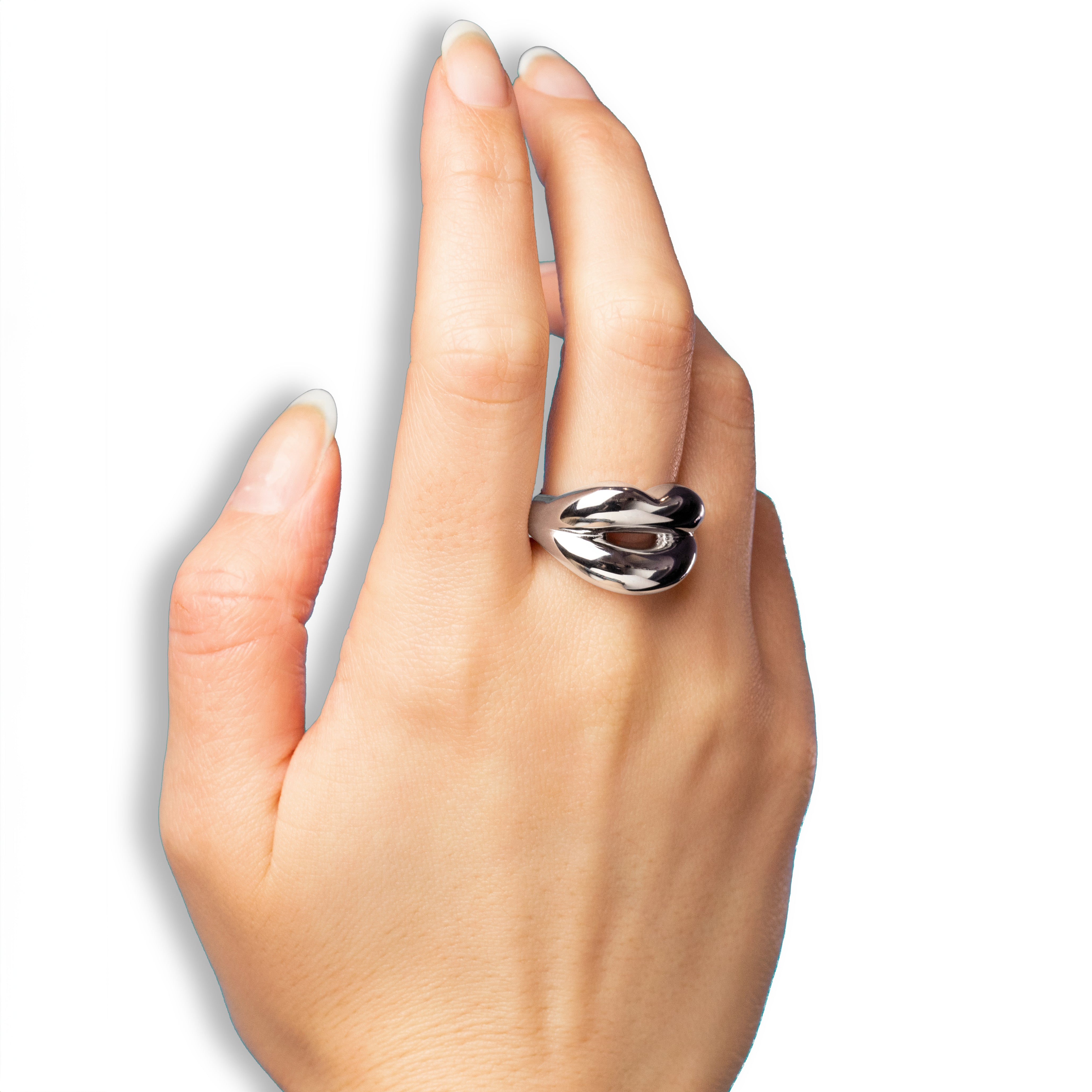 Silver Hotlips model on white background