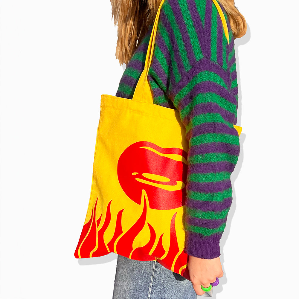 Hotlips Flames Tote Bag
