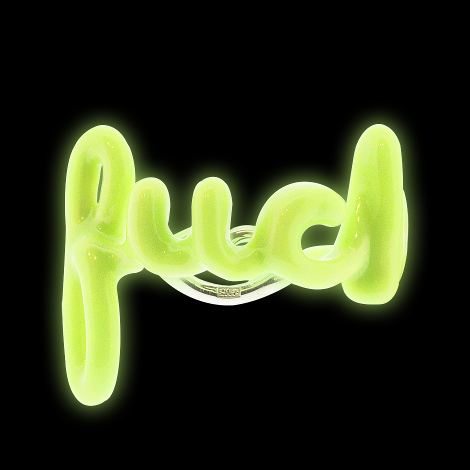 Fuck glow in the dark enamel hotscript ring night shot