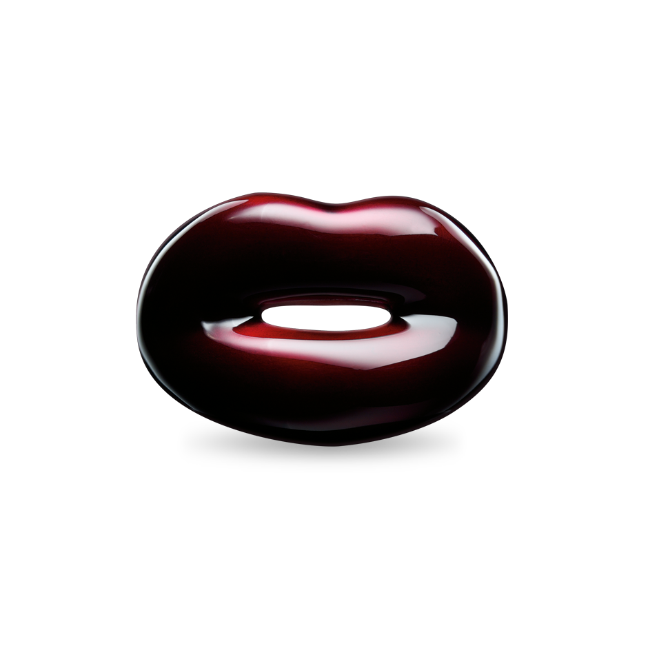 Hotlips Ring Silver and Enamel Black Cherry Hotlips By Solange