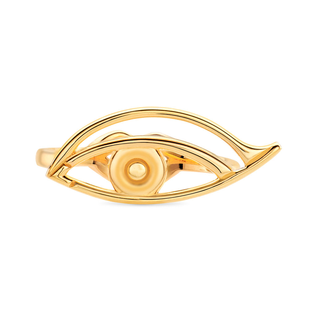 Eye Hotglyph Ring in Gold Plated Silver Vermeil by Hotlips by Solange Front View