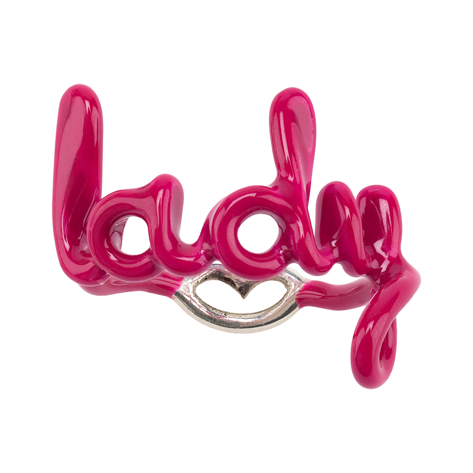 Lady pink Hotscript by Solange ring front view