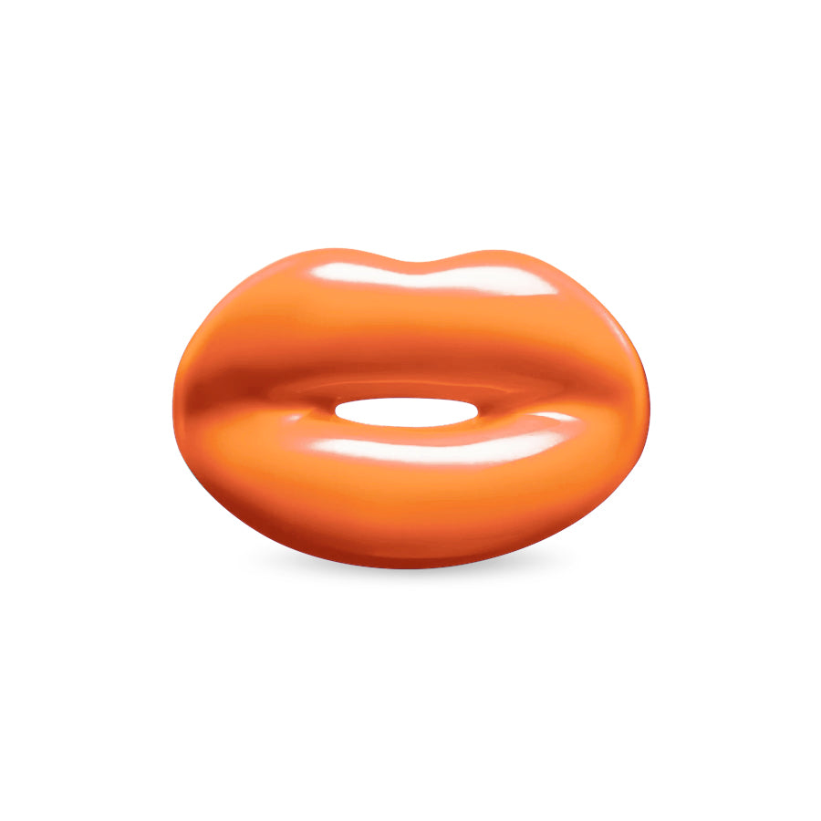 Pastel Orange Hotlips ring by Solange front view