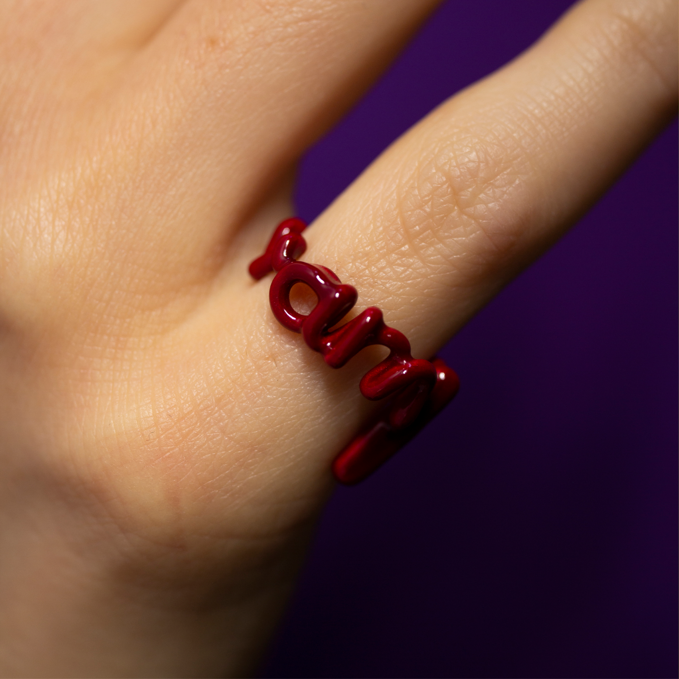 Vamp Hotscripts Word ring on hand