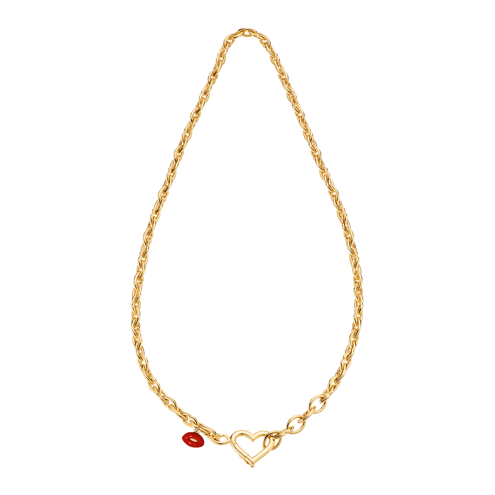 Love and kisses necklace in gold vermeil by British designer Solange Azagury Partridge front view 2