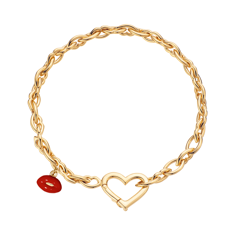 Love and kisses bracelet in gold vermeil by British designer Solange Azagury Partridge front view 1