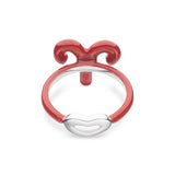 Aries Zodiac Hotglyph Ring Classic Red enamel and silver by Solange Azagury-Partridge back view
