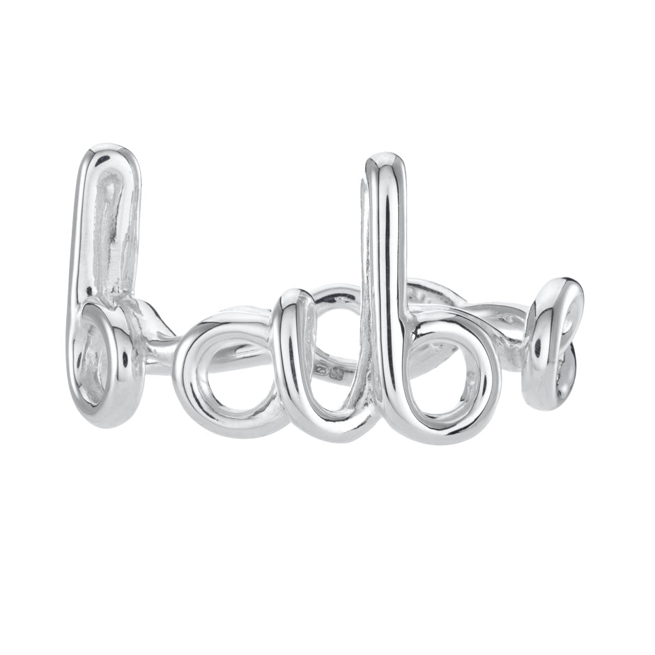 Babe Hotscripts silver ring front view