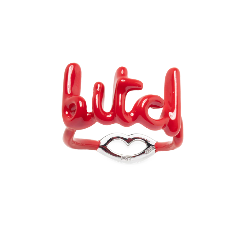 B*tch Hotscripts Ring - Classic Red - Hotlips By Solange