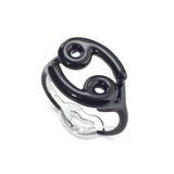 Cancer Zodiac Hotglyph Ring black enamel and silver by Solange Azagury-Partridge angled view