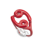 Cancer Zodiac Hotglyph Ring Classic Red enamel and silver by Solange Azagury-Partridge angled view