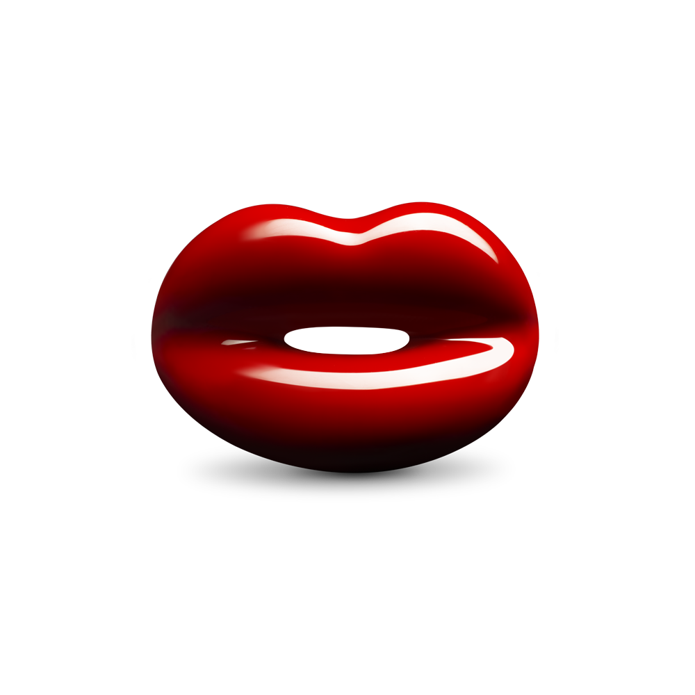 Hotlips By Solange Classic Red Hotlips Lip shaped silver and Enamel ring front view by Solange Azagury-Partridge