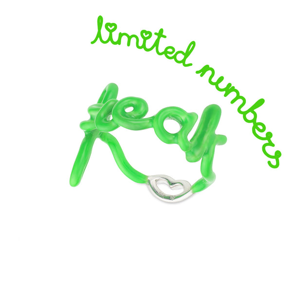 Freak Hotscript by Solange Azagury Patridge ring in neon green enamel