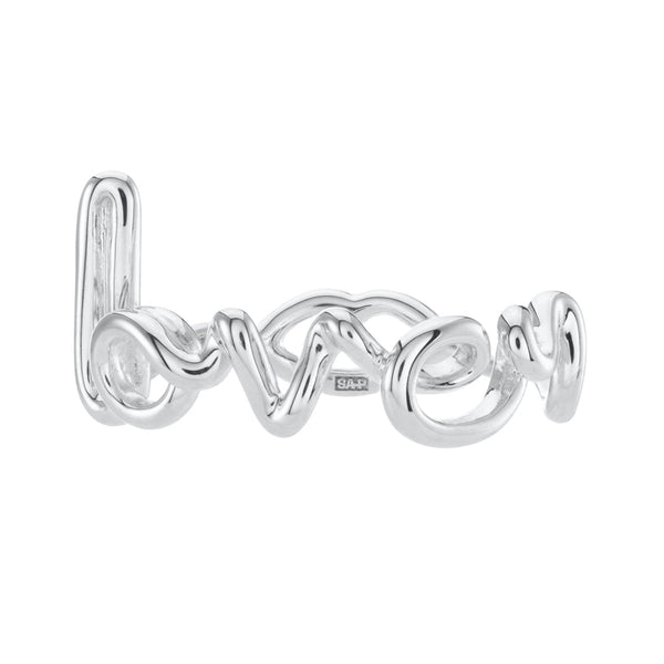 Lover Hotscripts ring in Silver front view