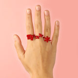 Sagittarius Zodiac Hotglyph Ring Classic Red enamel and silver by Solange Azagury-Partridge front view model shot