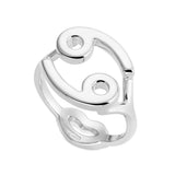 Cancer Hotglyph Zodiac Ring Sterling Silver by Hotlips by Solange Angled View