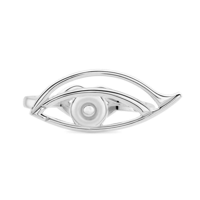 Eye Motif Hotglyph Ring Sterling Silver by Hotlips by Solange Front View