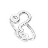 Leo Zodiac Hotglyph Ring Sterling Silver by Hotlips by Solange Angled View