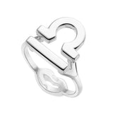 Libra Zodiac Hotglyph Ring Sterling Silver by Hotlips by Solange Angled View