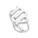 Virgo Zodiac Start Sign Hotglyph Ring Sterling Silver by Hotlips by Solange AngledView