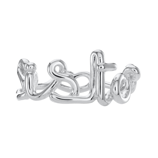 Sister Silver Hotscripts word ring by Solange front view