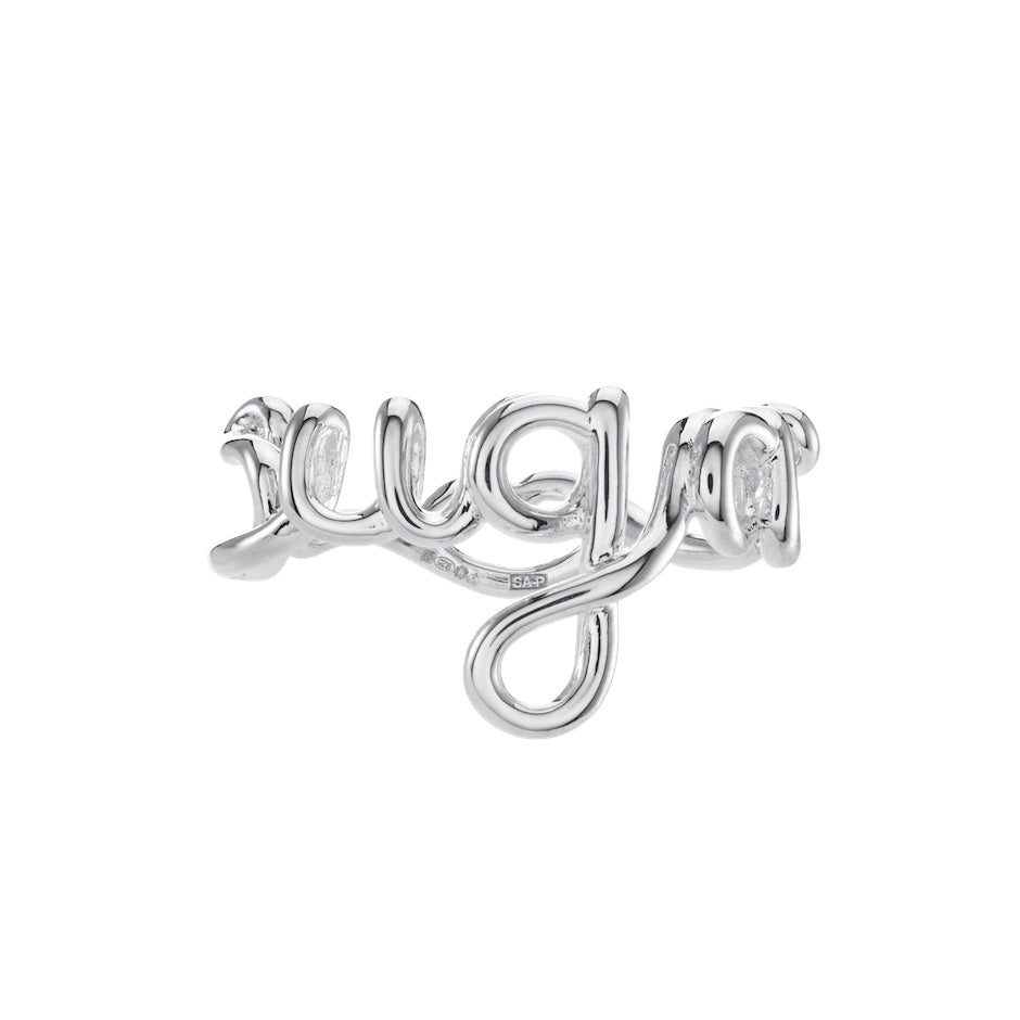 Sugar Hotscripts Ring Silver front view 