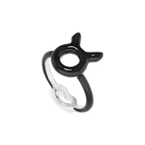 Taurus Zodiac Hotglyph Ring black enamel and silver by Solange Azagury-Partridgeangled view