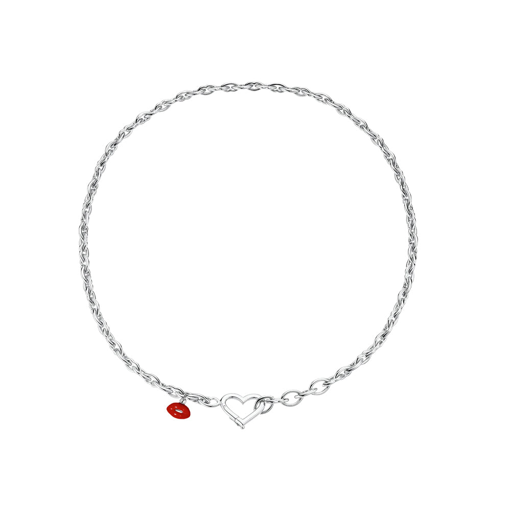 Love and kisses necklace in silver by British designer Solange Azagury Partridge front view 1