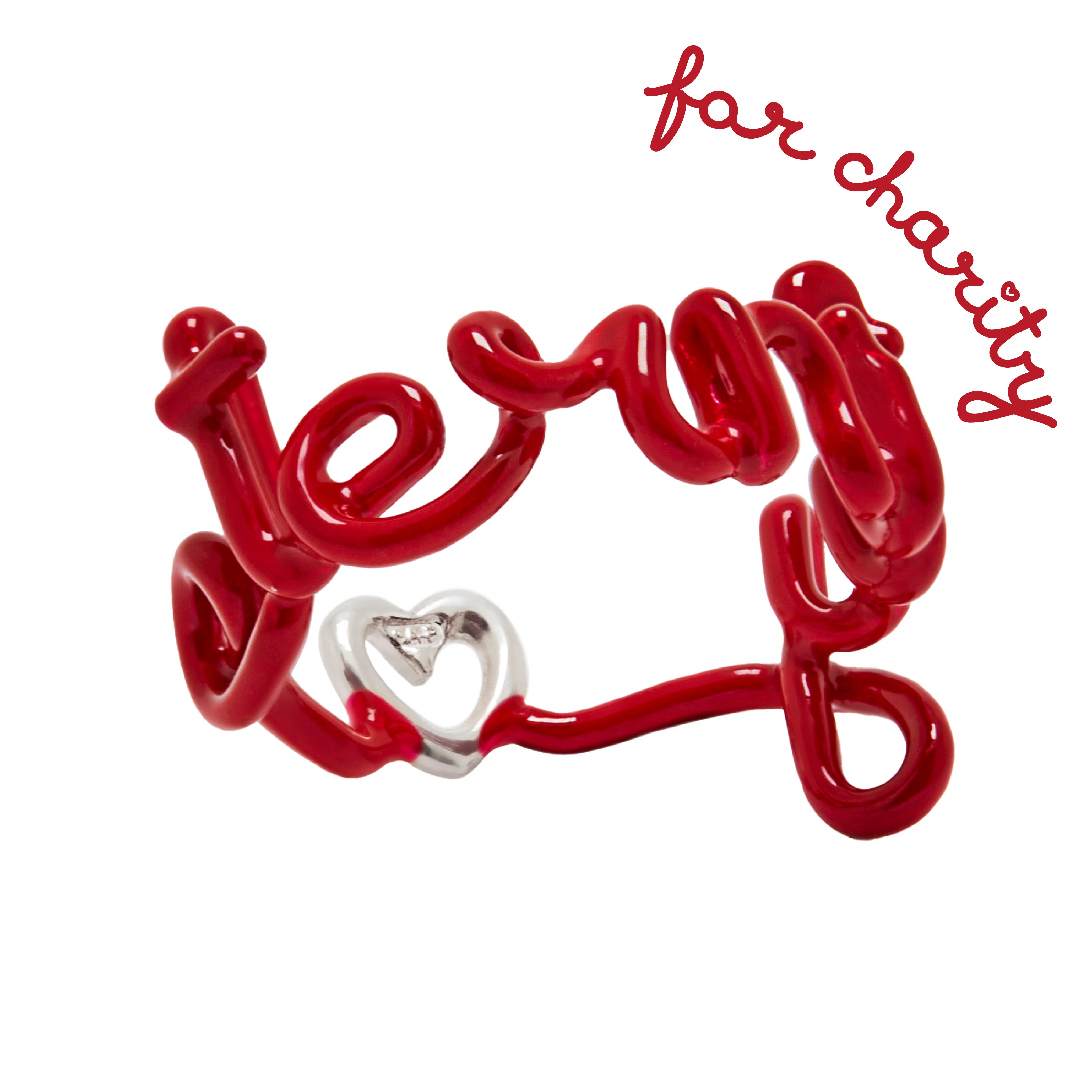 Eternity Hotscripts Ring - Silver and Enamel - Red - Hotlips By Solange ...