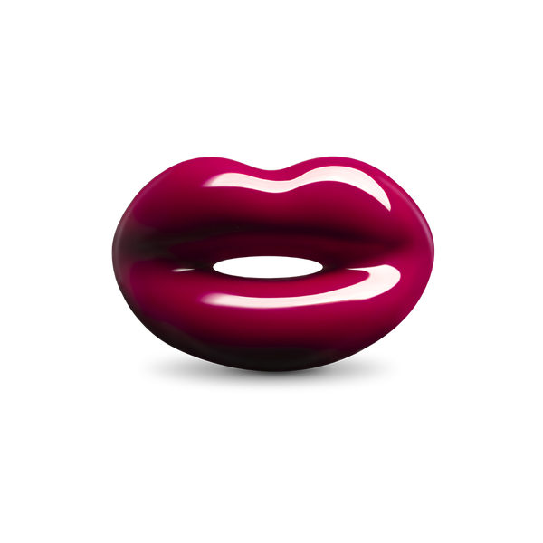 Hotlips by Solange Deep Red Silver and Enamel Lip Shaped Ring By Solange Azagury-Partridge Front View