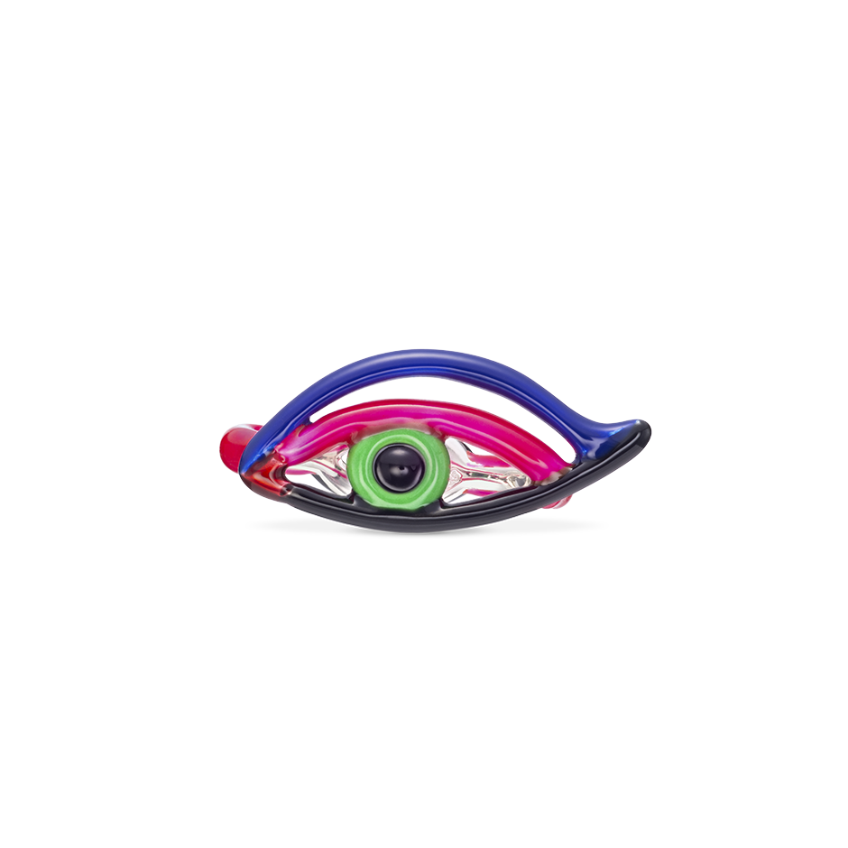 Eye Hotglyph Symbol Ring Silver and Enamel by Solange Azagury-Partridge front view